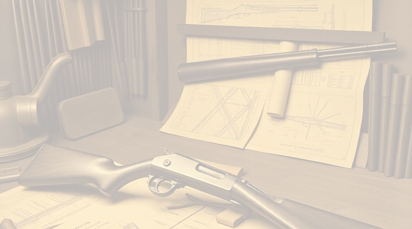 AK rifle on wooden table background